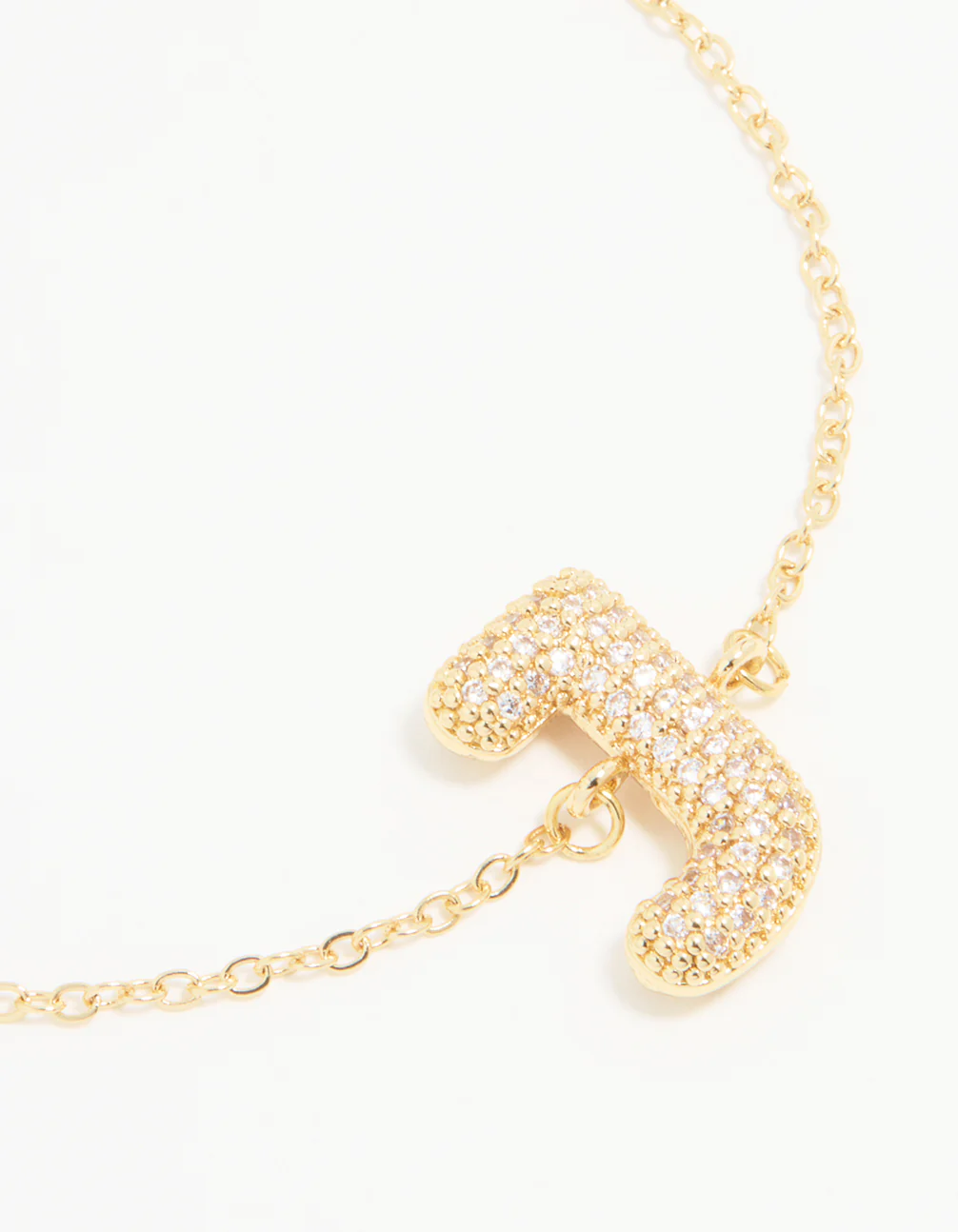 Gold Plated Cubic Zirconia Bubble J Pavé Toggle Bracelet - Image 2