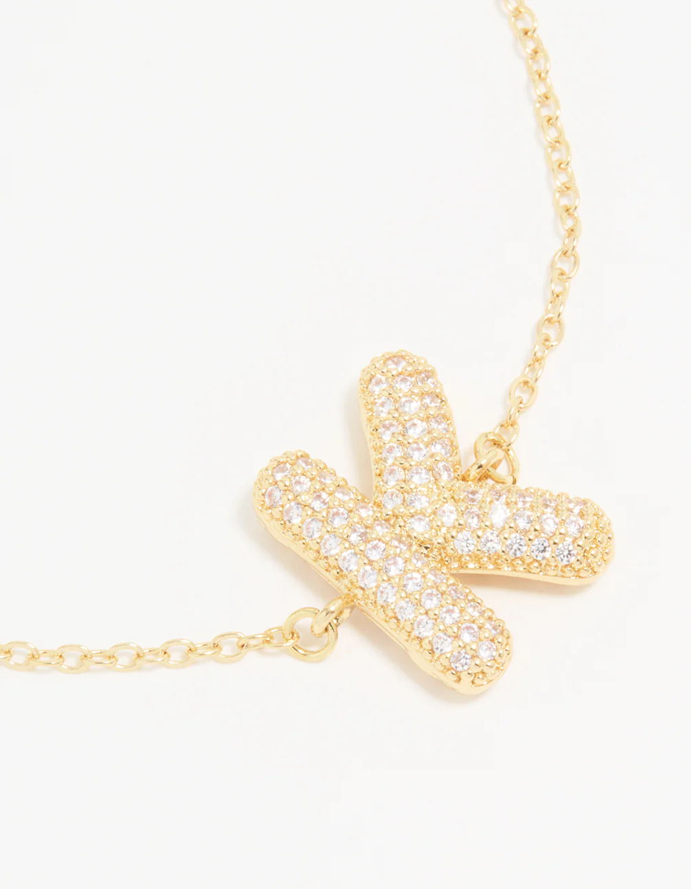 Gold Plated Cubic Zirconia Bubble K Pavé Toggle Bracelet - Image 2