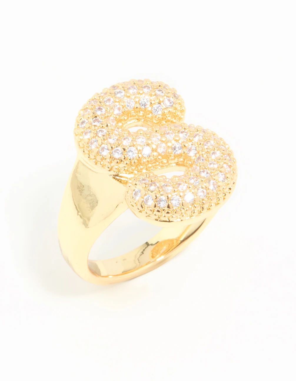Gold Plated Cubic Zirconia Bubble S Pavé Ring - Image 2