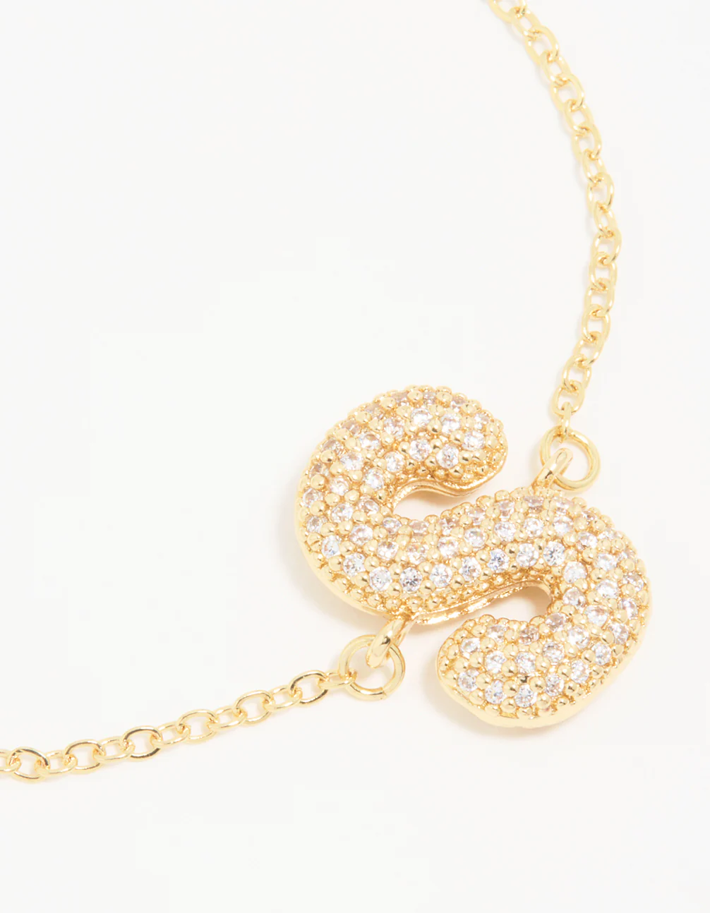 Gold Plated Cubic Zirconia Bubble S Pavé Toggle Bracelet - Image 2