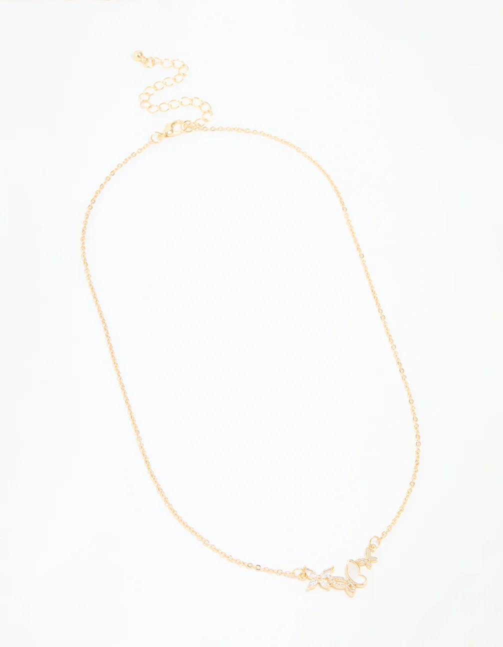 Gold Plated Cubic Zirconia Butterfly Pendant Necklace - Image 4