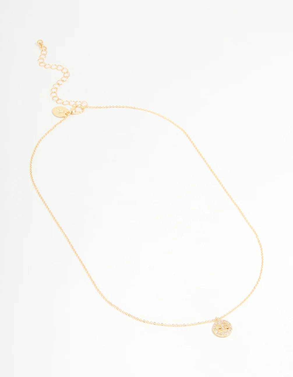 Gold Plated Cubic Zirconia Cancer Circle Necklace - Image 2