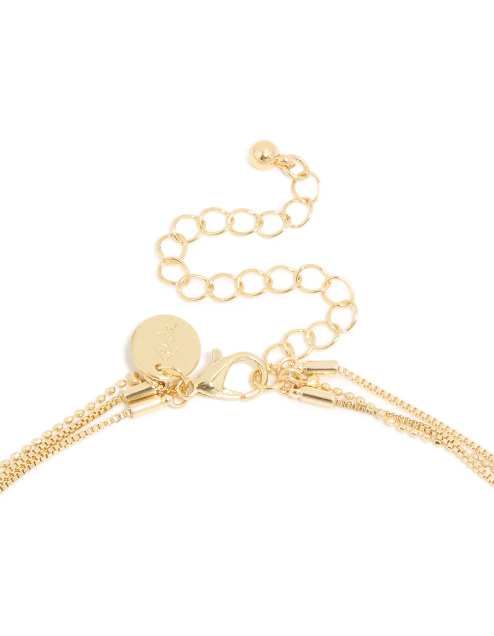 Gold Plated Cubic Zirconia & Chain Layered Necklace - Image 3