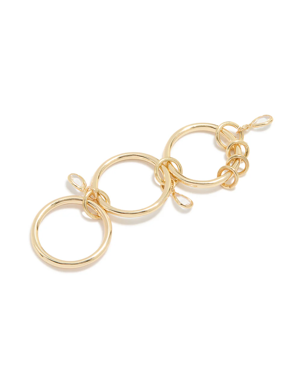 Gold Plated Cubic Zirconia Charm Interlocked Layered Ring - Image 2