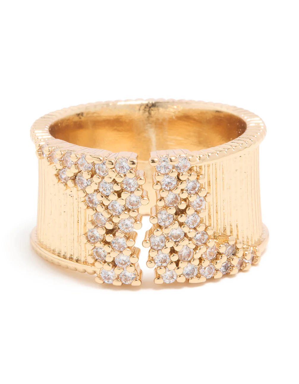 Gold Plated Cubic Zirconia Chunky Cluster Ring - Image 3