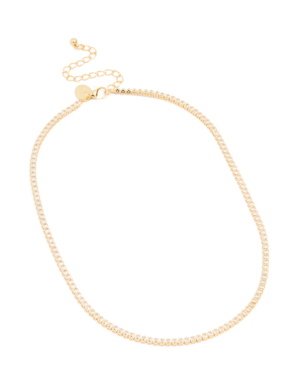 Gold Plated Cubic Zirconia Classic Tennis Necklace - Image 2