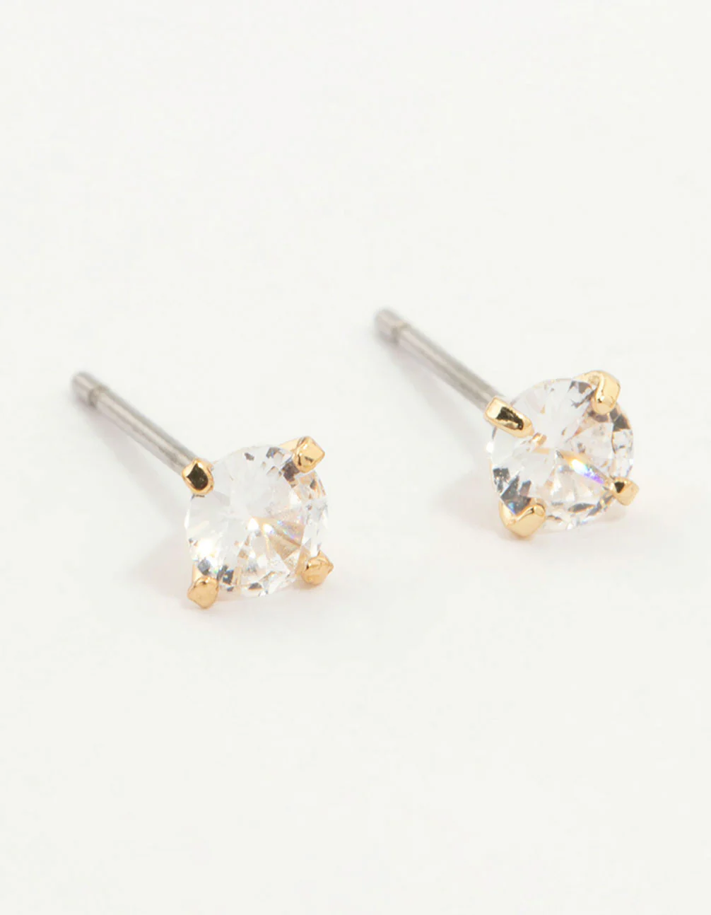 Gold Plated Cubic Zirconia & Cross Earrings 3-Pack - Image 2