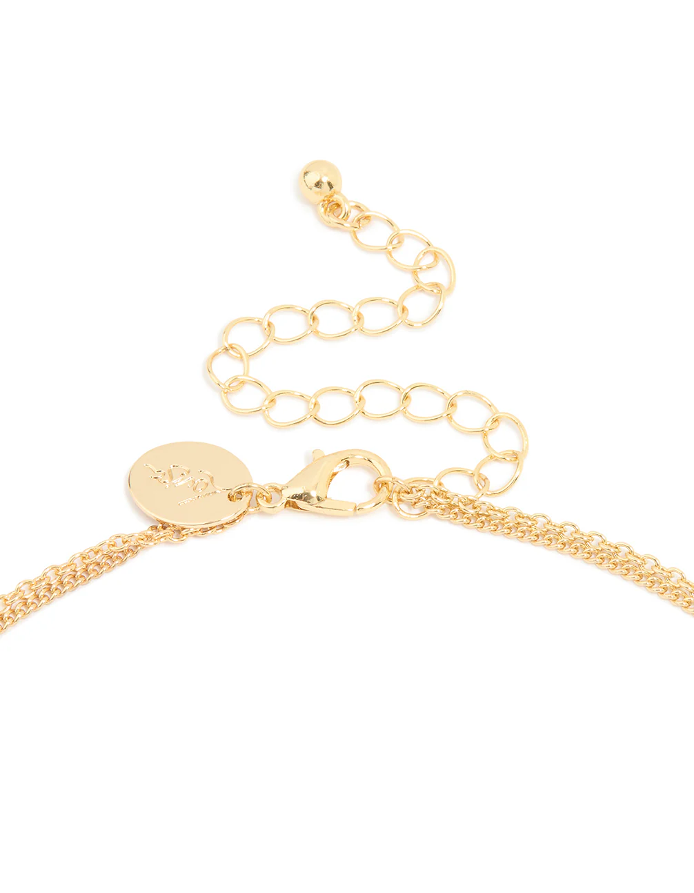 Gold Plated Cubic Zirconia Cross Letter A Layered Necklace - Image 3