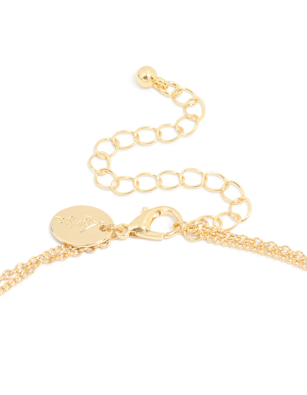 Gold Plated Cubic Zirconia Cross Letter J Layered Necklace - Image 3