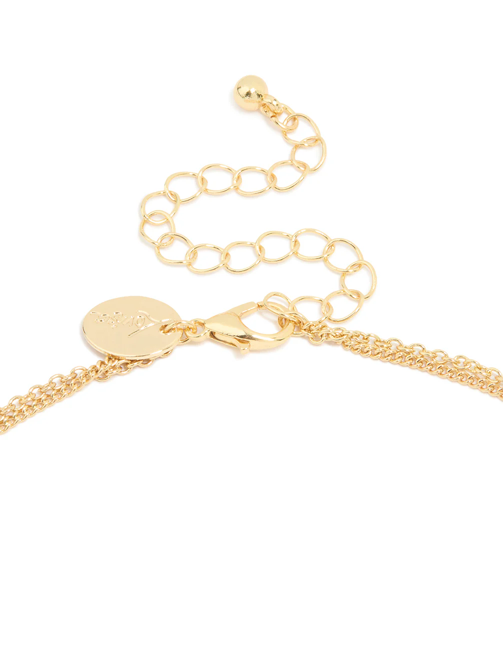 Gold Plated Cubic Zirconia Cross Letter M Layered Necklace - Image 3