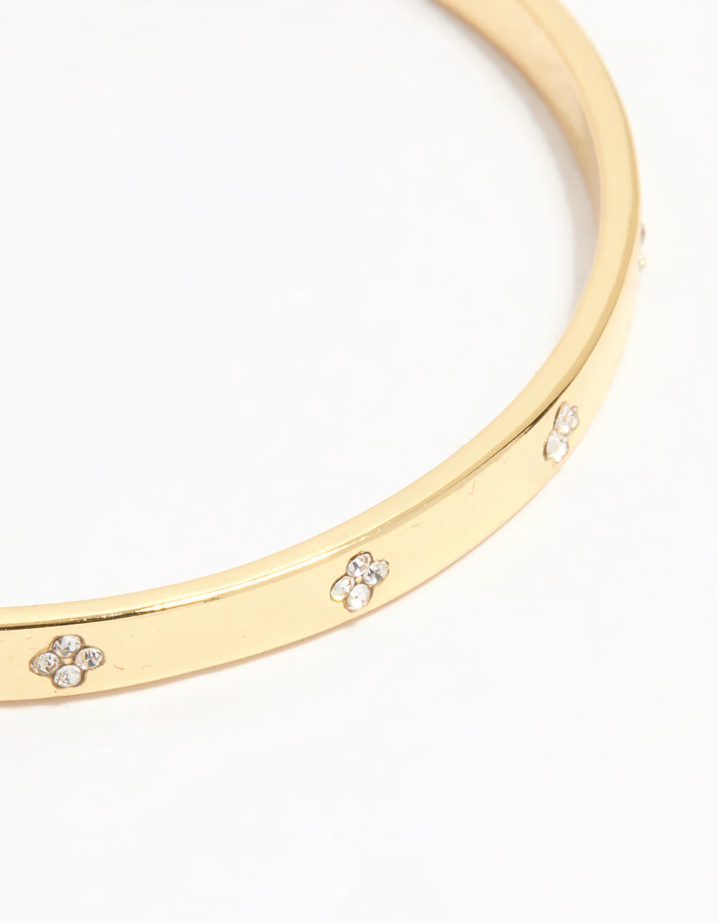 Gold Plated Cubic Zirconia Flower Bangle - Image 2