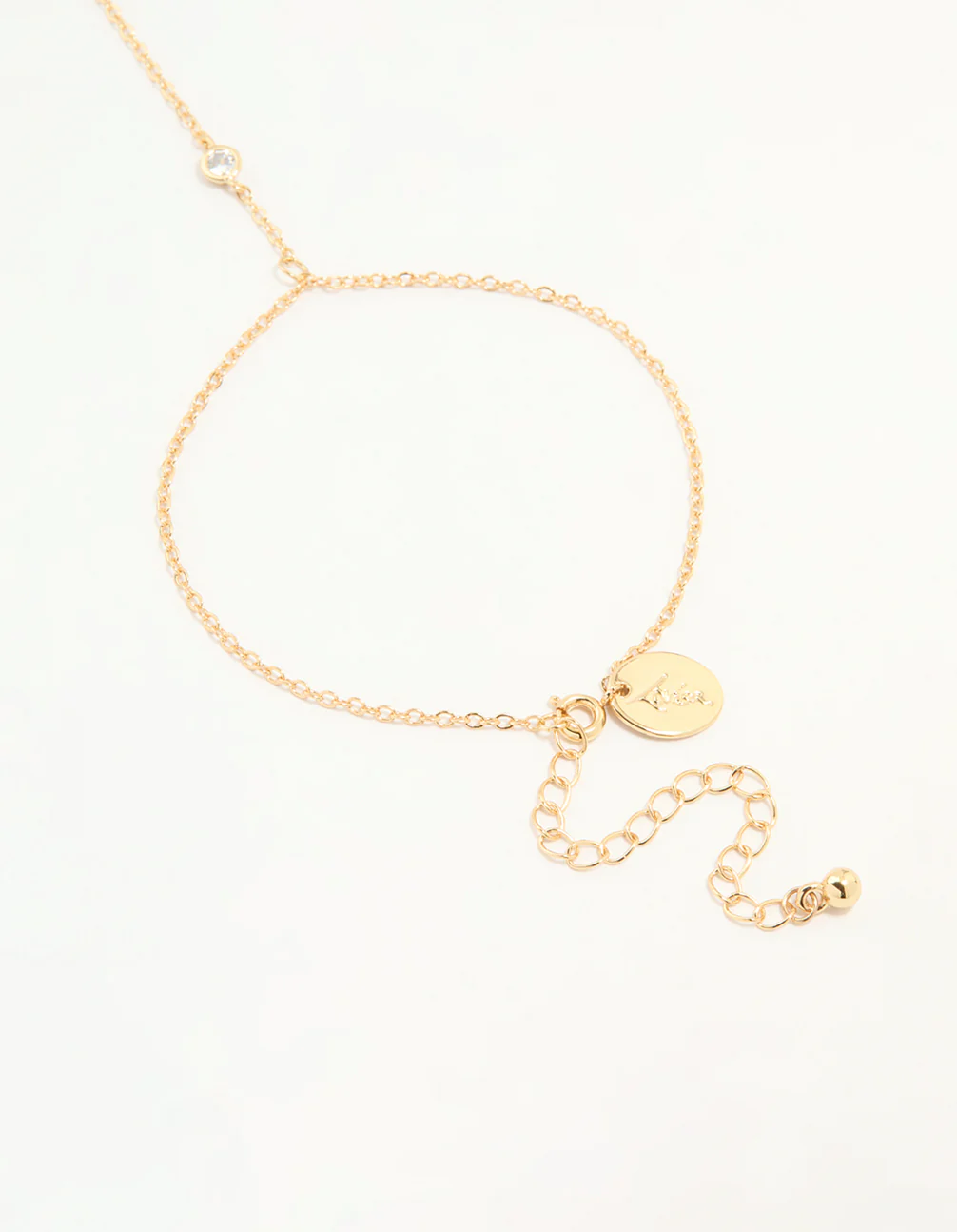 Gold Plated Cubic Zirconia Hand Chain Bracelet - Image 3