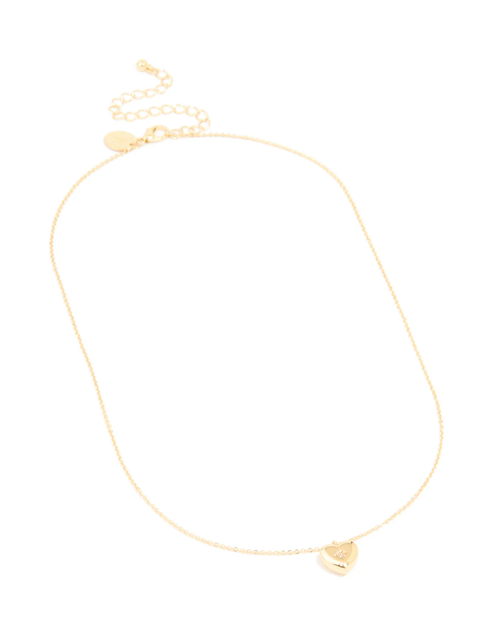Gold Plated Cubic Zirconia Heart Locket Necklace - Image 3