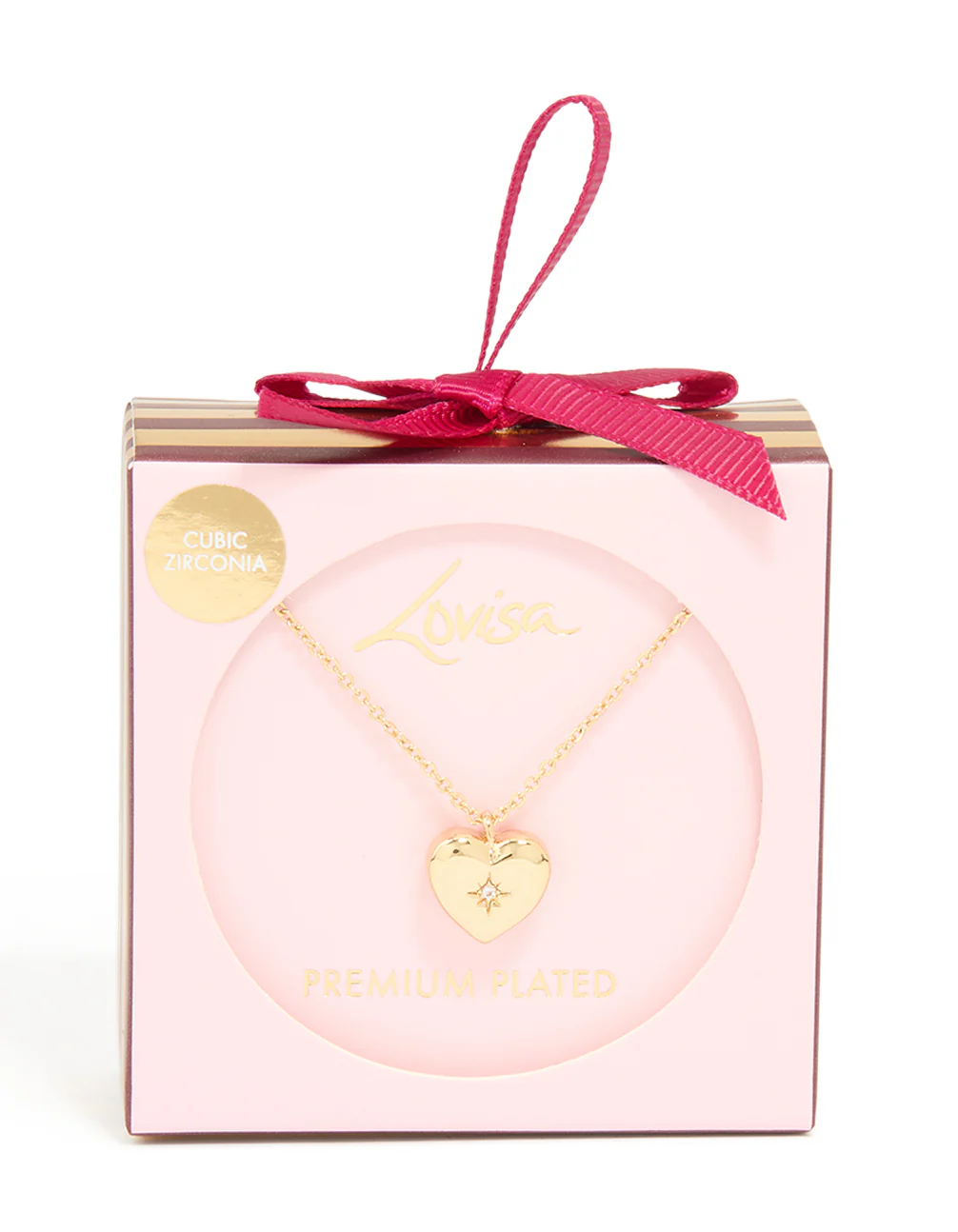 Gold Plated Cubic Zirconia Heart Locket Necklace - Image 5