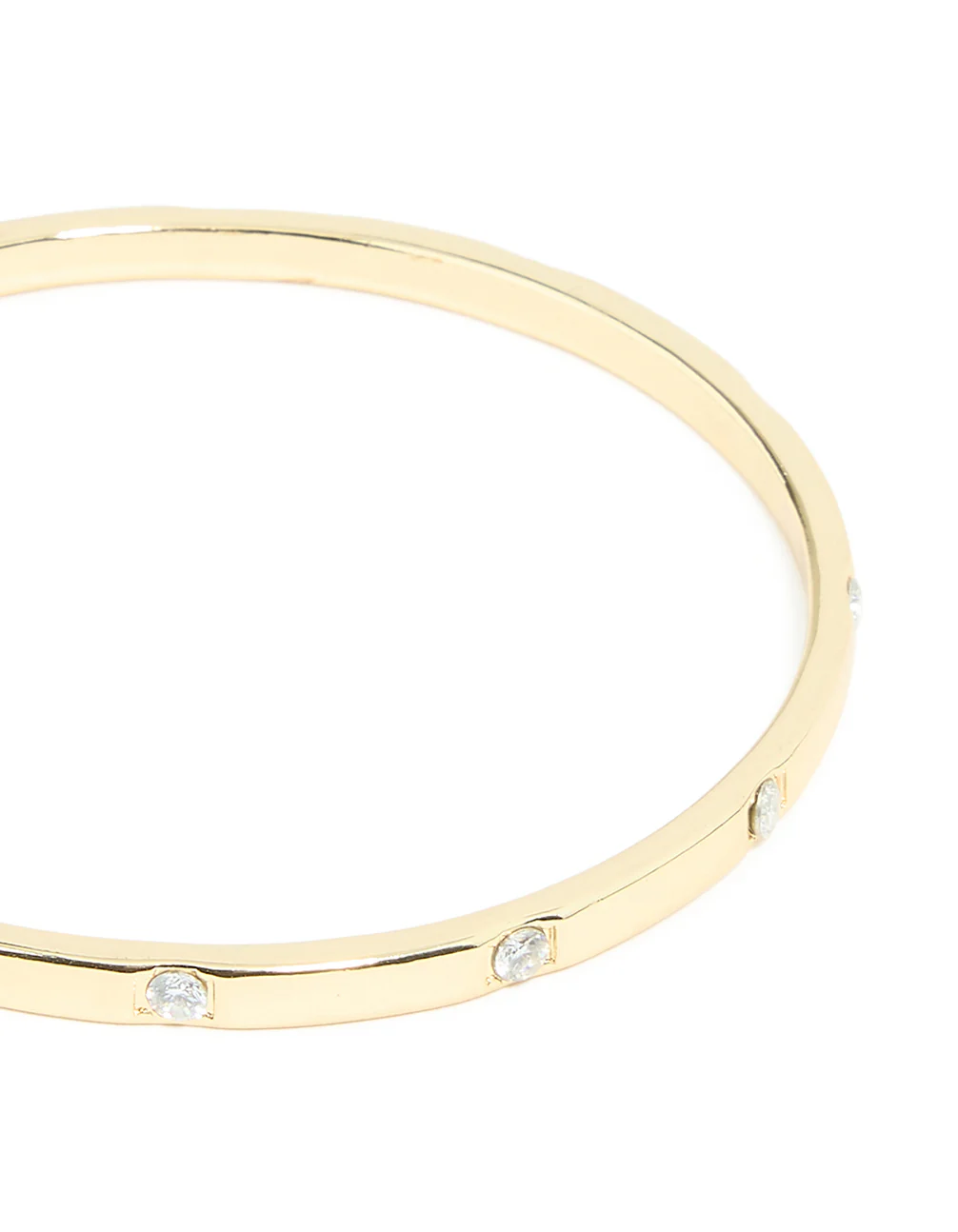 Gold Plated Cubic Zirconia Inlay Round Bangle - Image 2