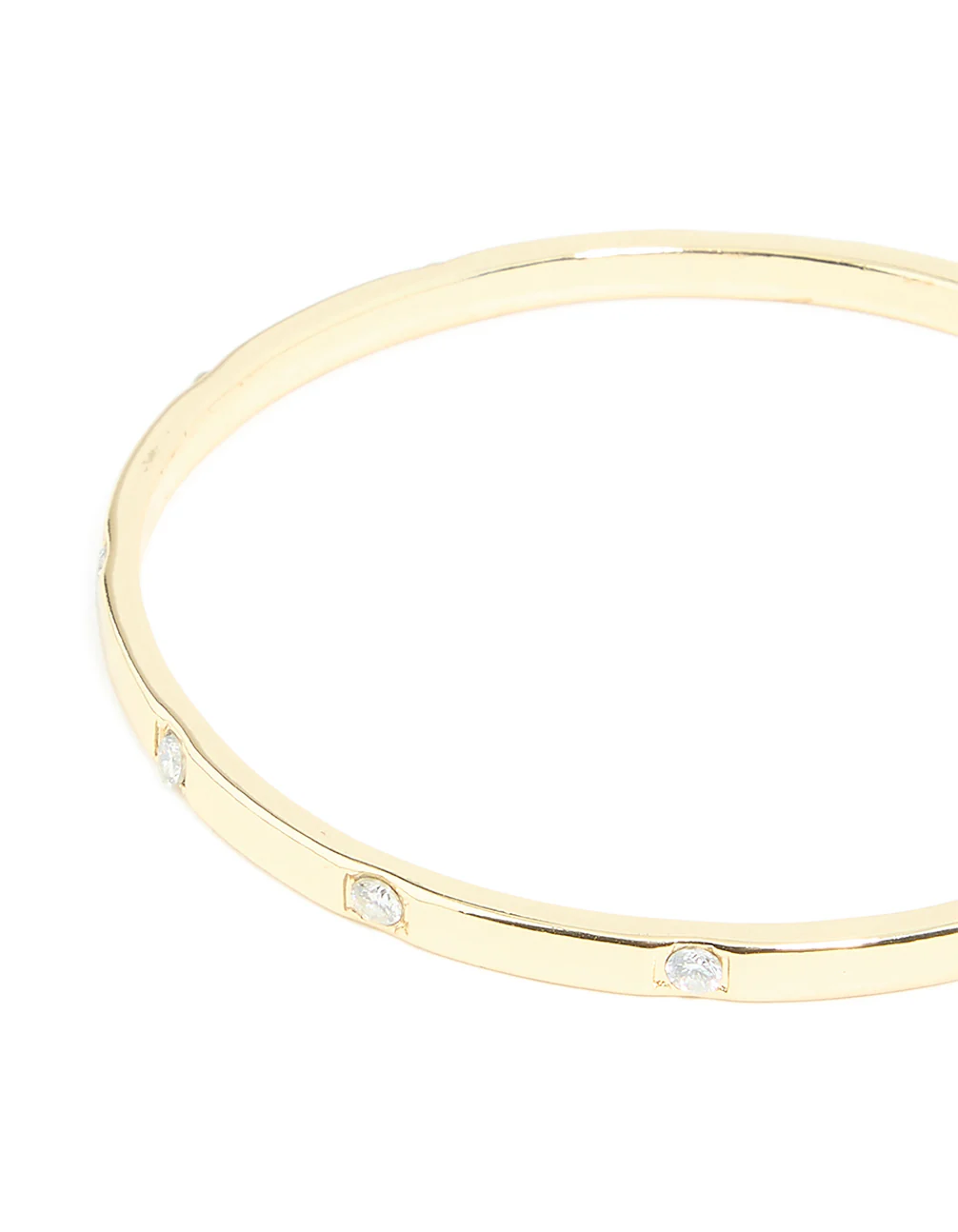 Gold Plated Cubic Zirconia Inlay Round Bangle - Image 3