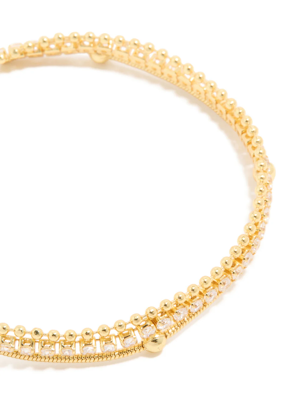 Gold Plated Cubic Zirconia Layered Toggle Bracelet - Image 4