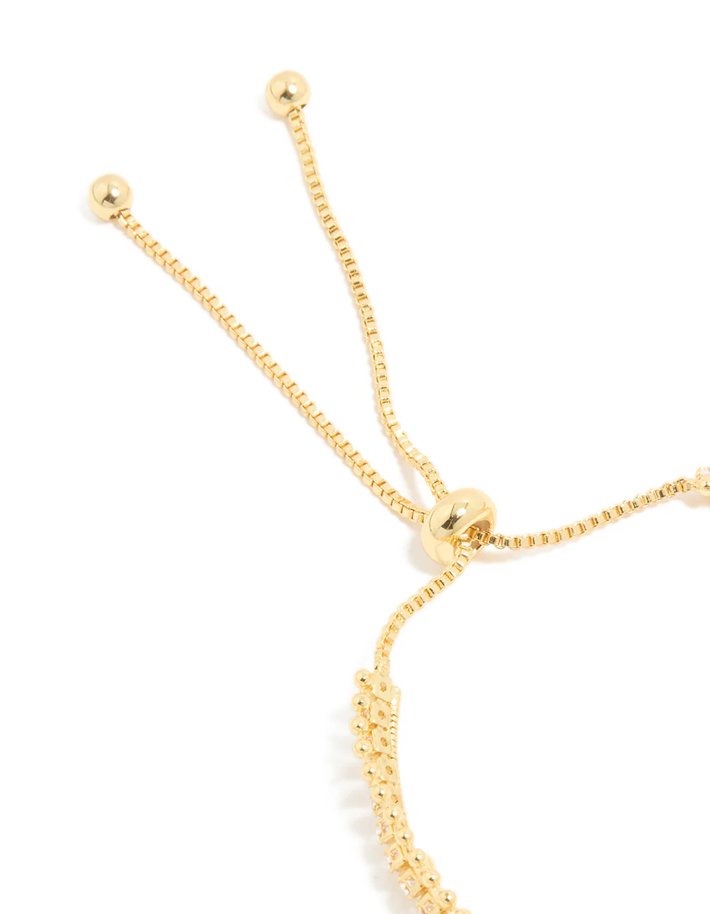 Gold Plated Cubic Zirconia Layered Toggle Bracelet - Image 5