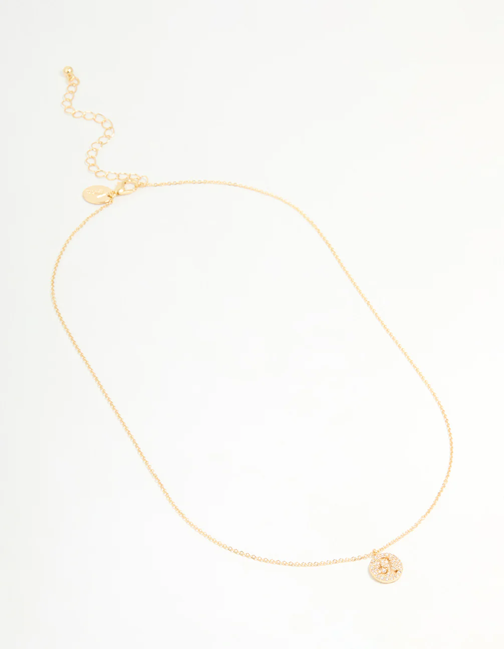 Gold Plated Cubic Zirconia Leo Circle Necklace - Image 2