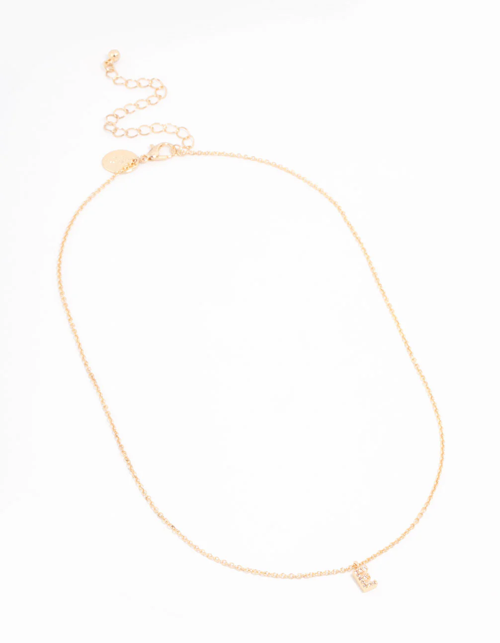 Gold Plated Cubic Zirconia Letter E Necklace - Image 2