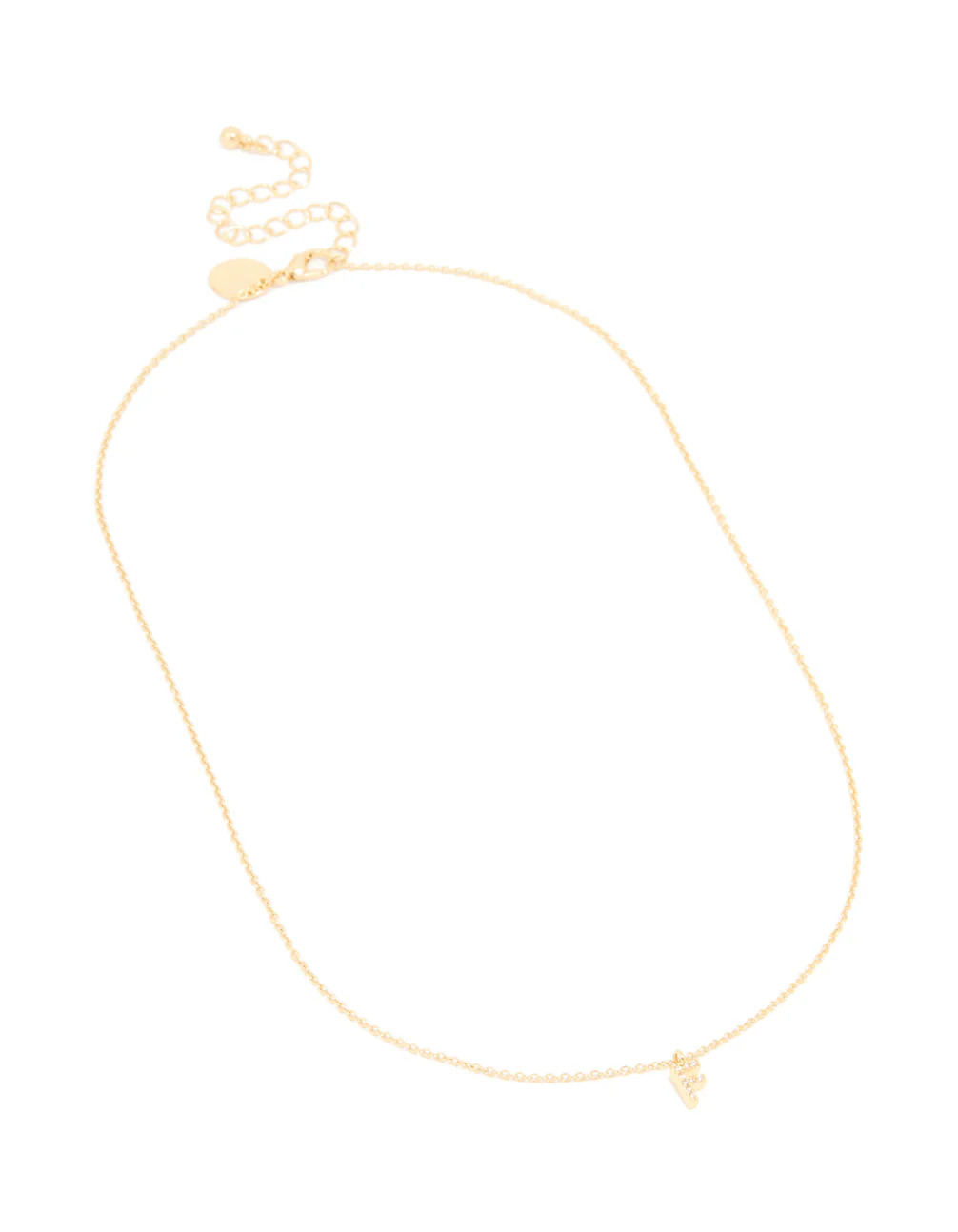 Gold Plated Cubic Zirconia Letter F Necklace - Image 3