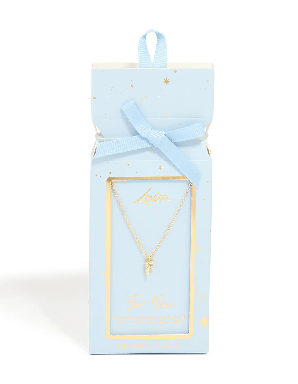 Gold Plated Cubic Zirconia Letter F Necklace - Image 5