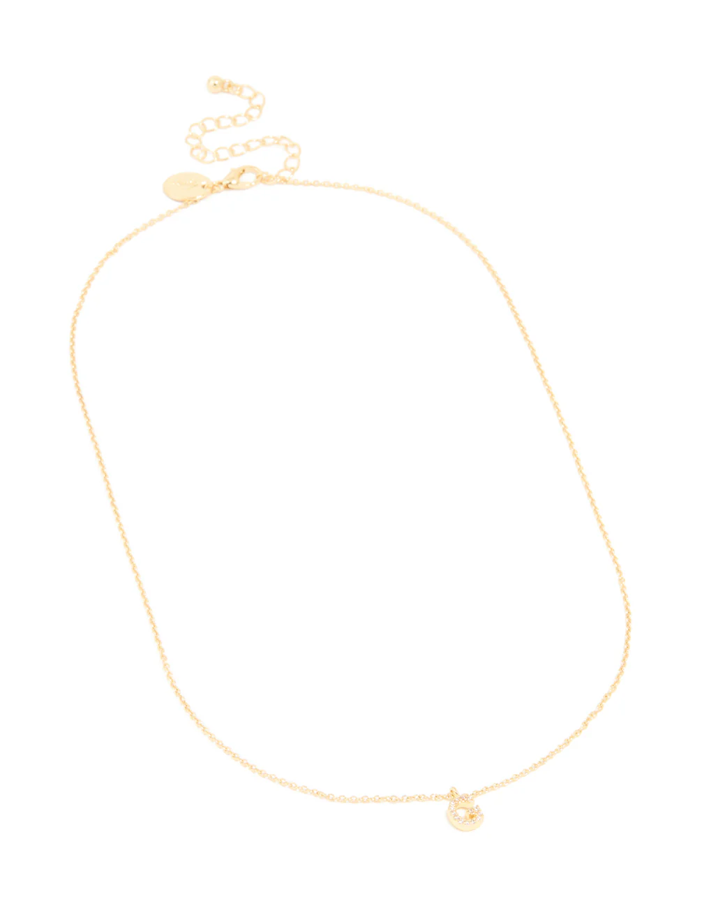 Gold Plated Brass Cubic Zirconia Letter G Necklace - Image 3