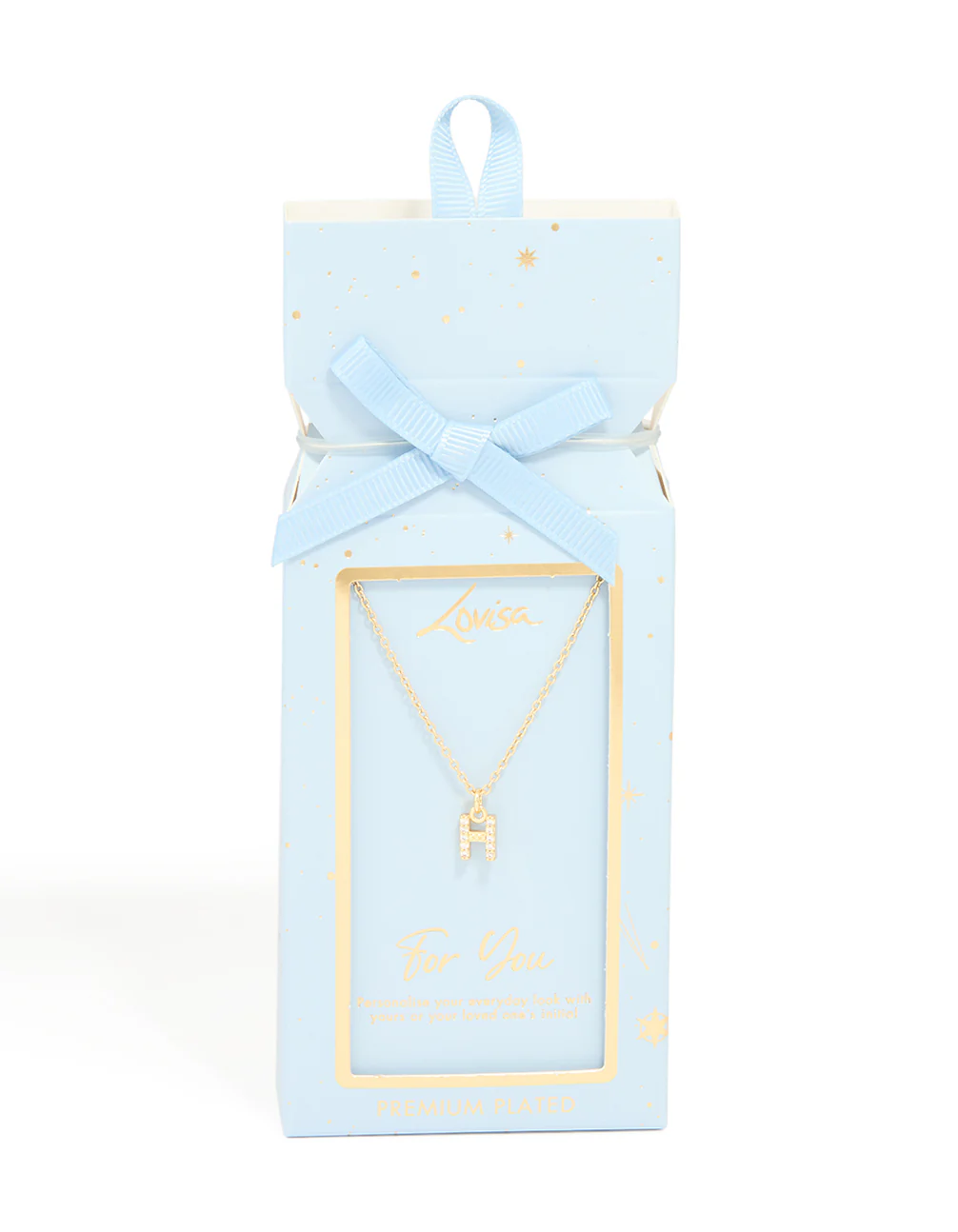 Gold Plated Cubic Zirconia Letter H Necklace - Image 5