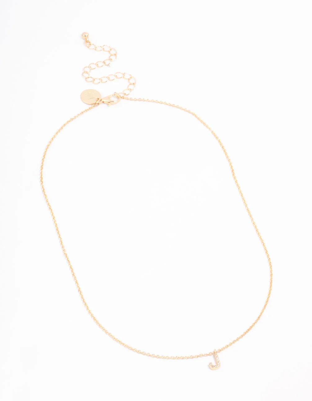 Gold Plated Cubic Zirconia Letter J Necklace - Image 2