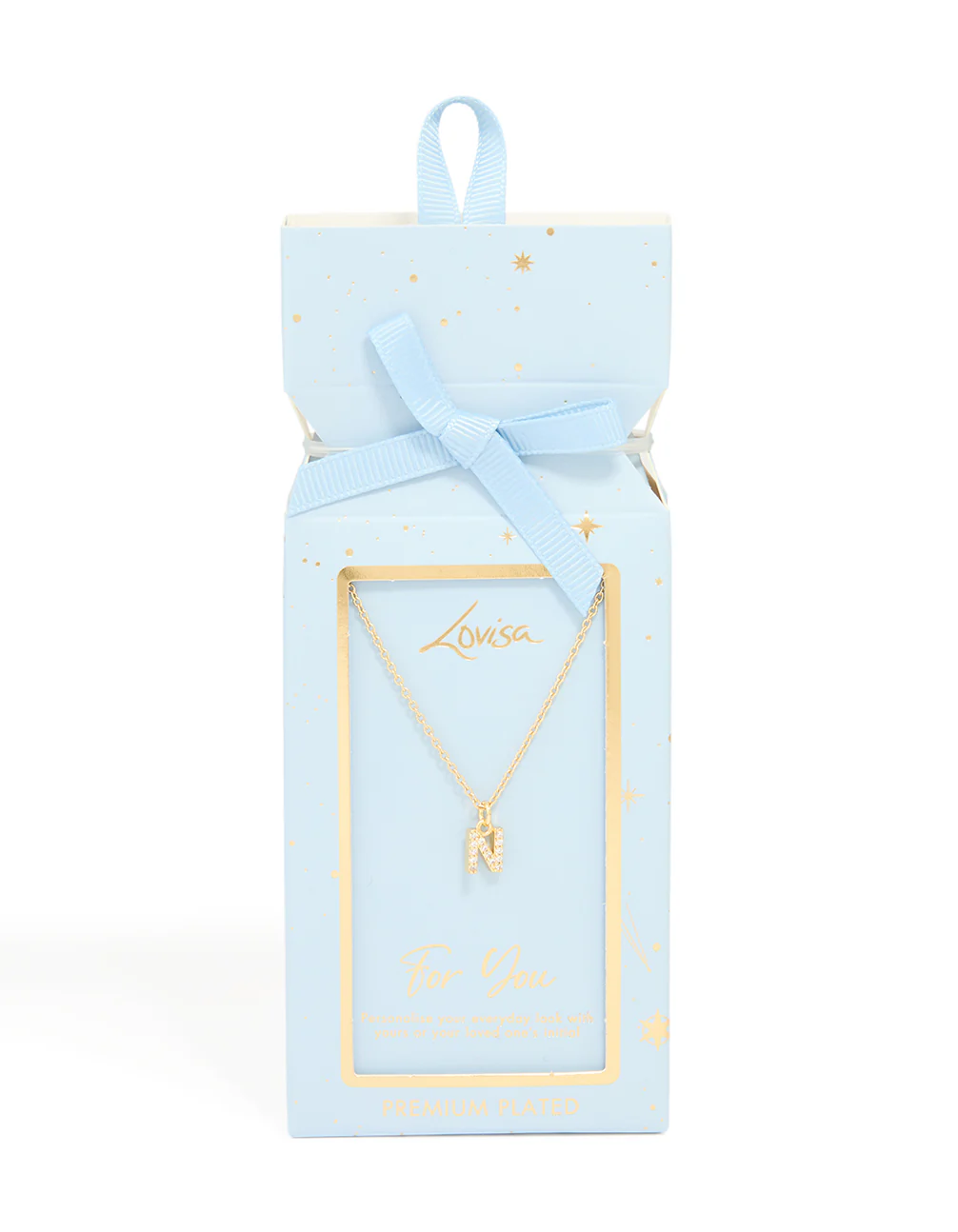 Gold Plated Cubic Zirconia Letter N Necklace - Image 5