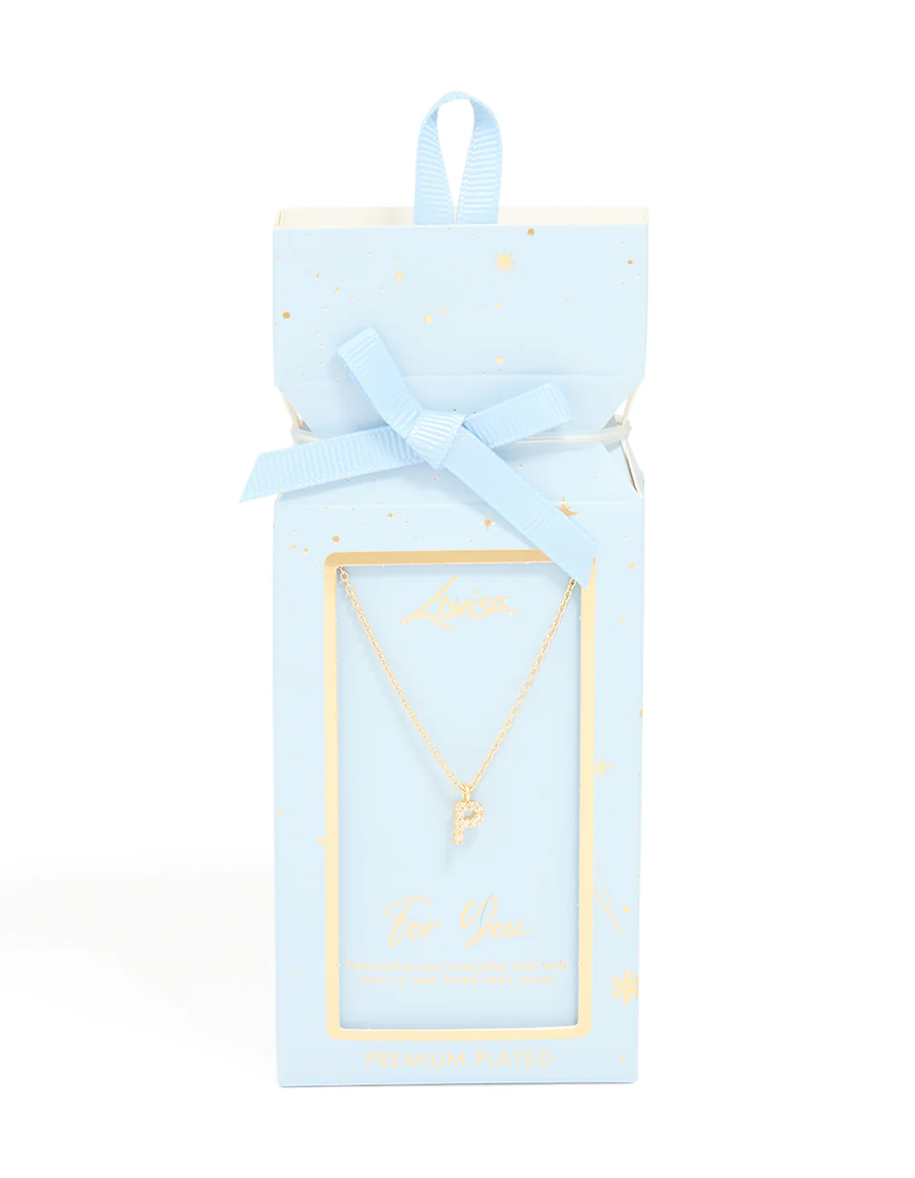 Gold Plated Cubic Zirconia Letter P Necklace - Image 5