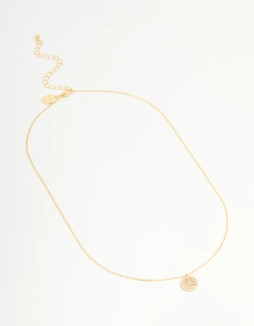Gold Plated Cubic Zirconia Libra Circle Necklace - Image 2