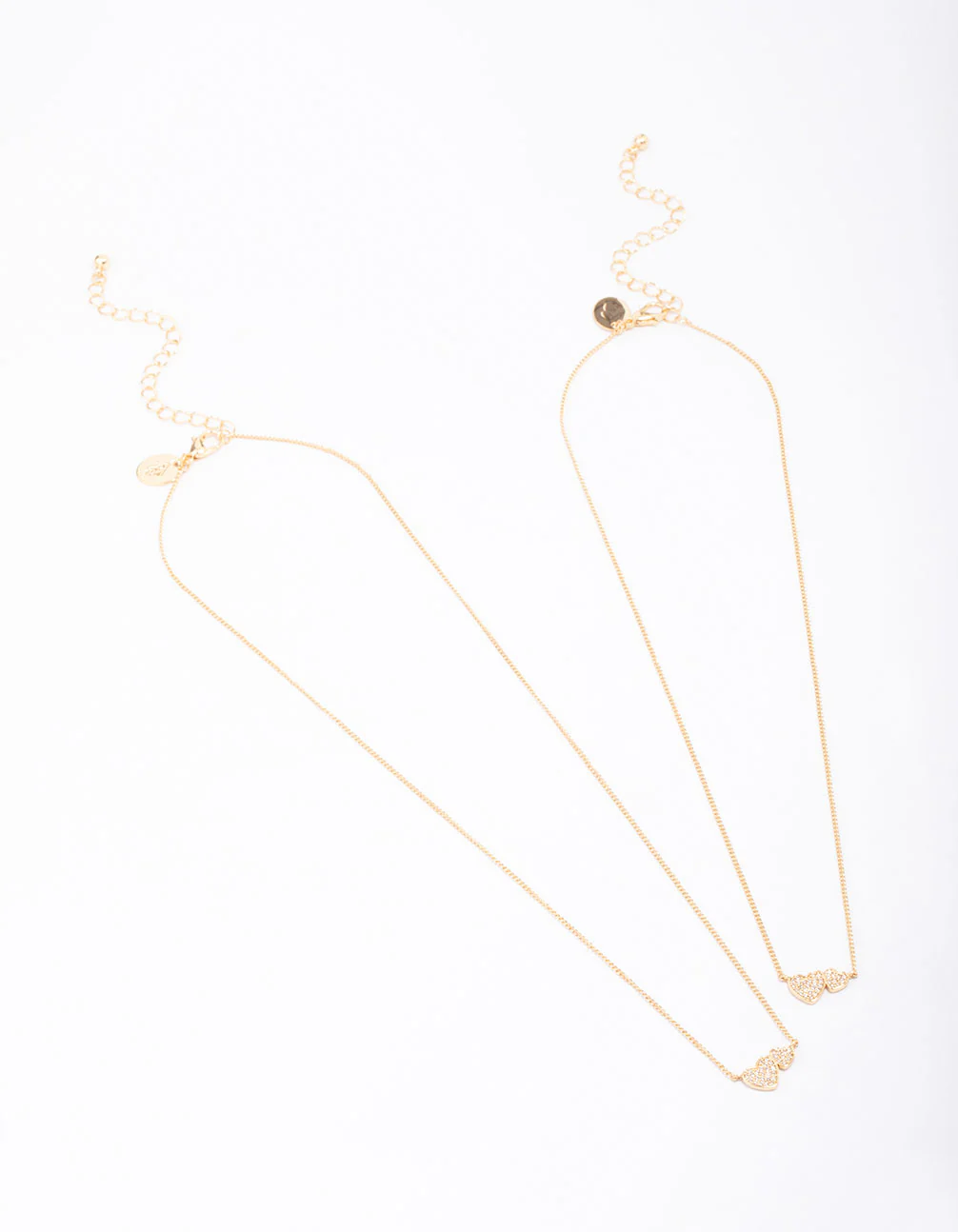 Gold Plated Cubic Zirconia Link Heart Necklace Pack - Image 3