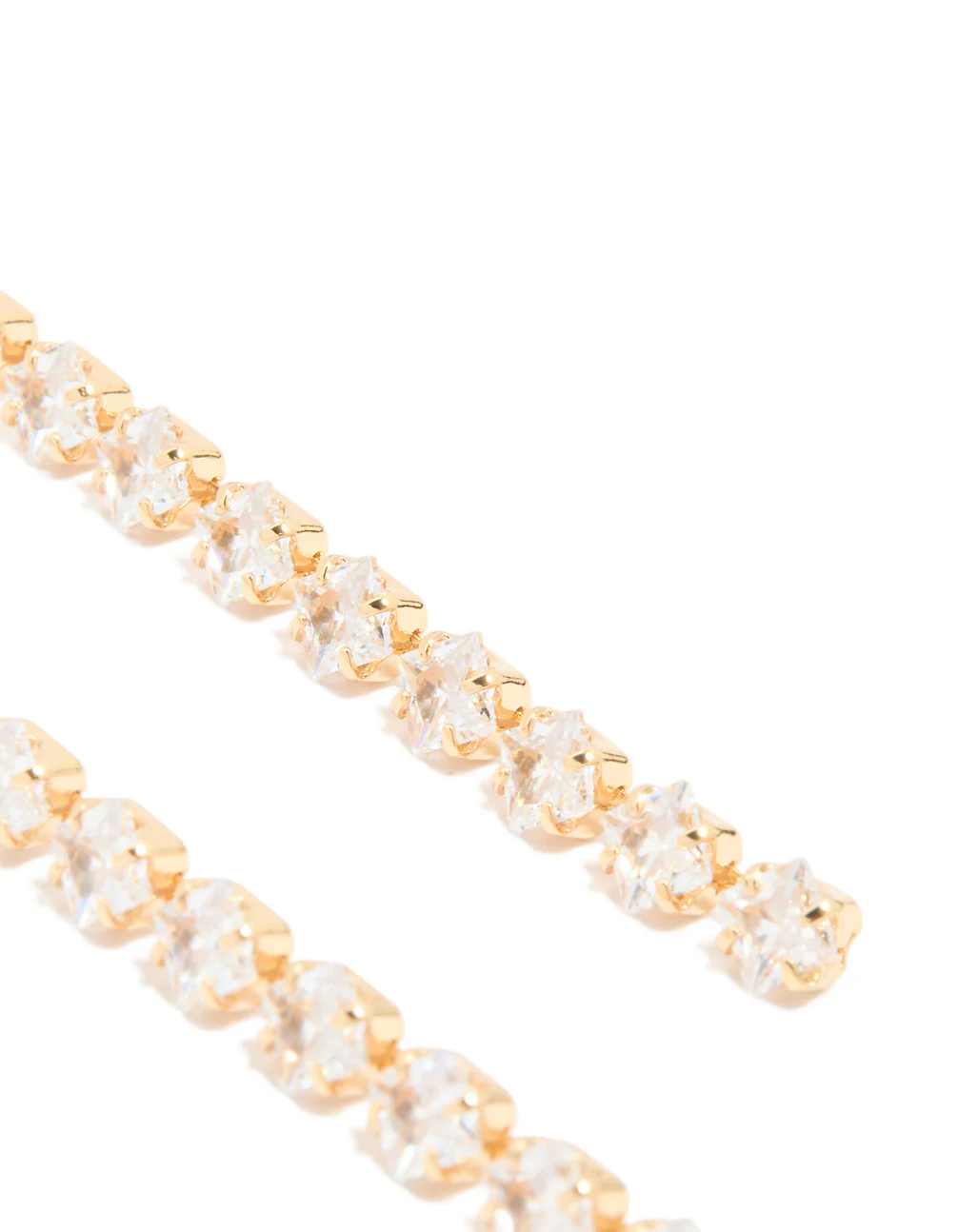 Gold Plated Cubic Zirconia Long Floral Drop Earrings - Image 5