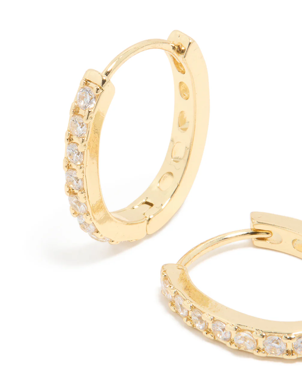Gold Plated Cubic Zirconia Lovely Hoop Earrings - Image 2
