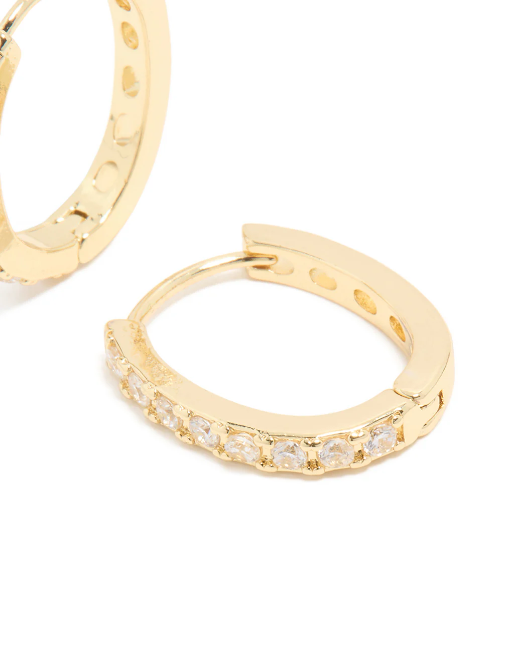 Gold Plated Cubic Zirconia Lovely Hoop Earrings - Image 3