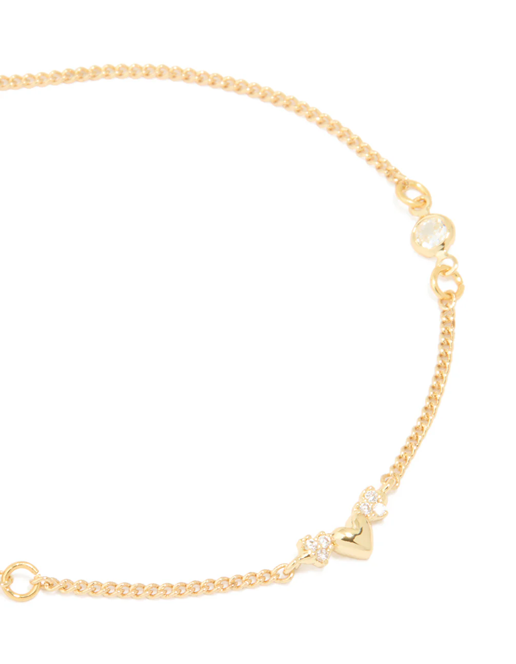 Gold Plated Cubic Zirconia Mini Heart Bracelet - Image 4