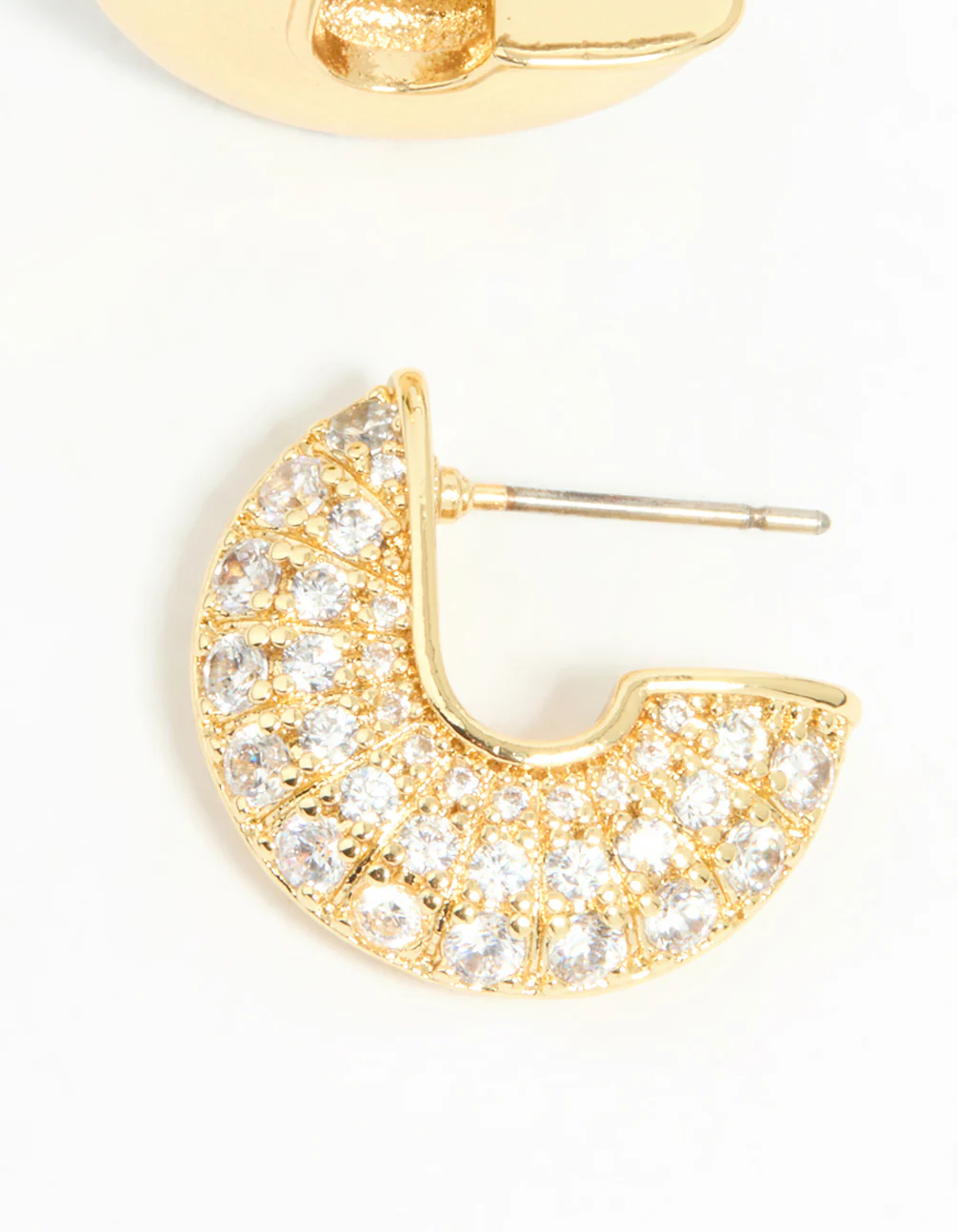 Gold Plated Cubic Zirconia Mini Hoop Earrings - Image 3