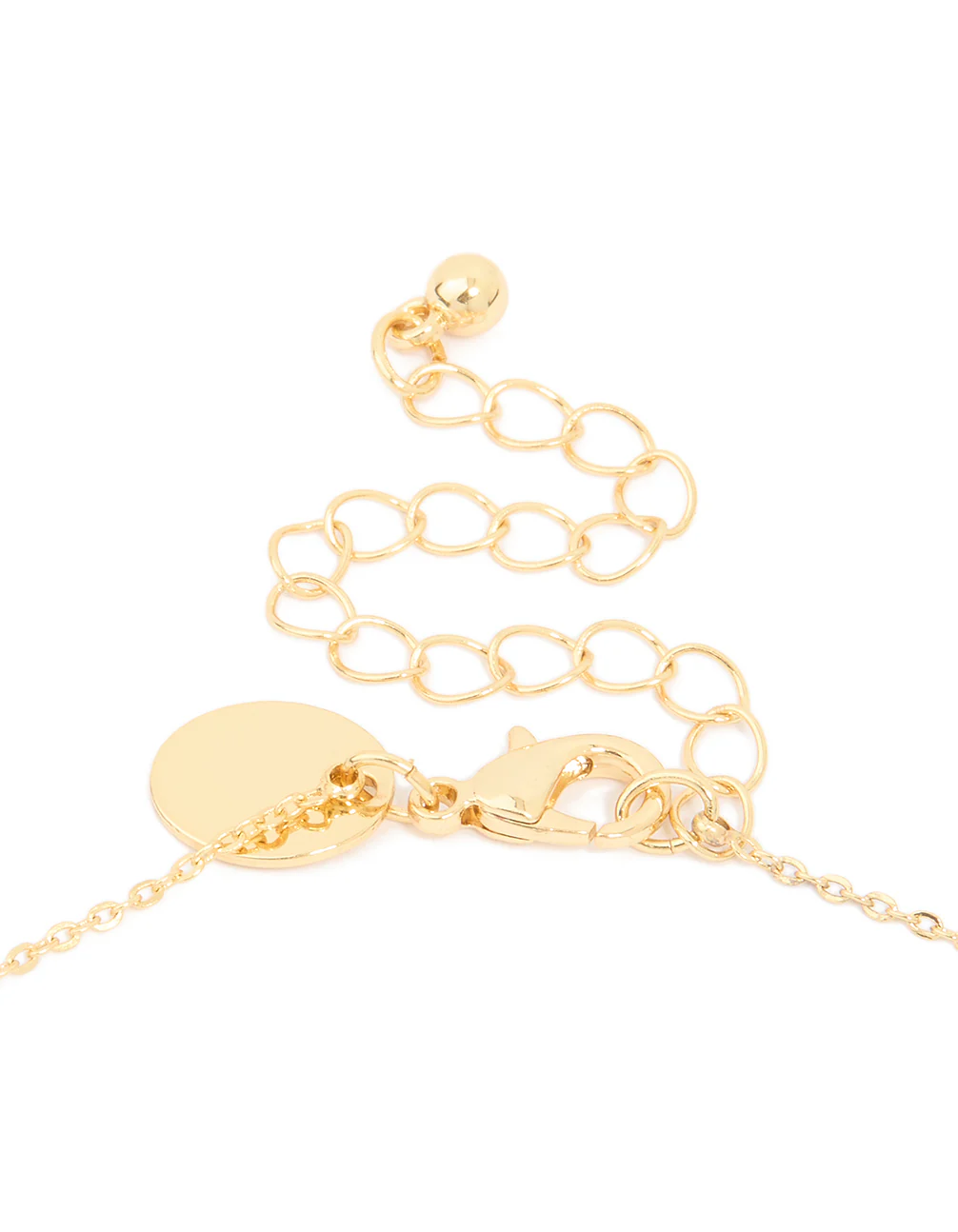 Gold Plated Cubic Zirconia Mini Libra Zodiac Sign Pendant Necklace - Image 3