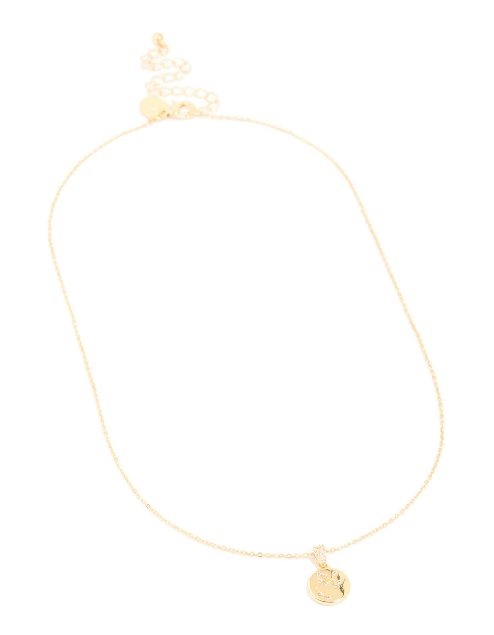 Gold Plated Cubic Zirconia Mini Sagittarius Zodiac Sign Pendant Necklace - Image 2