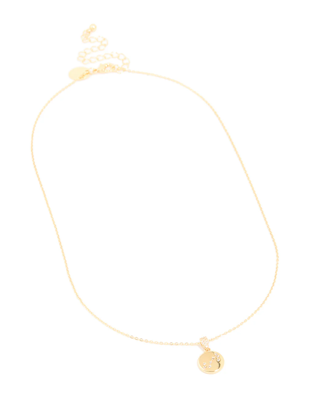 Gold Plated Cubic Zirconia Mini Scorpio Zodiac Sign Pendant Necklace - Image 2