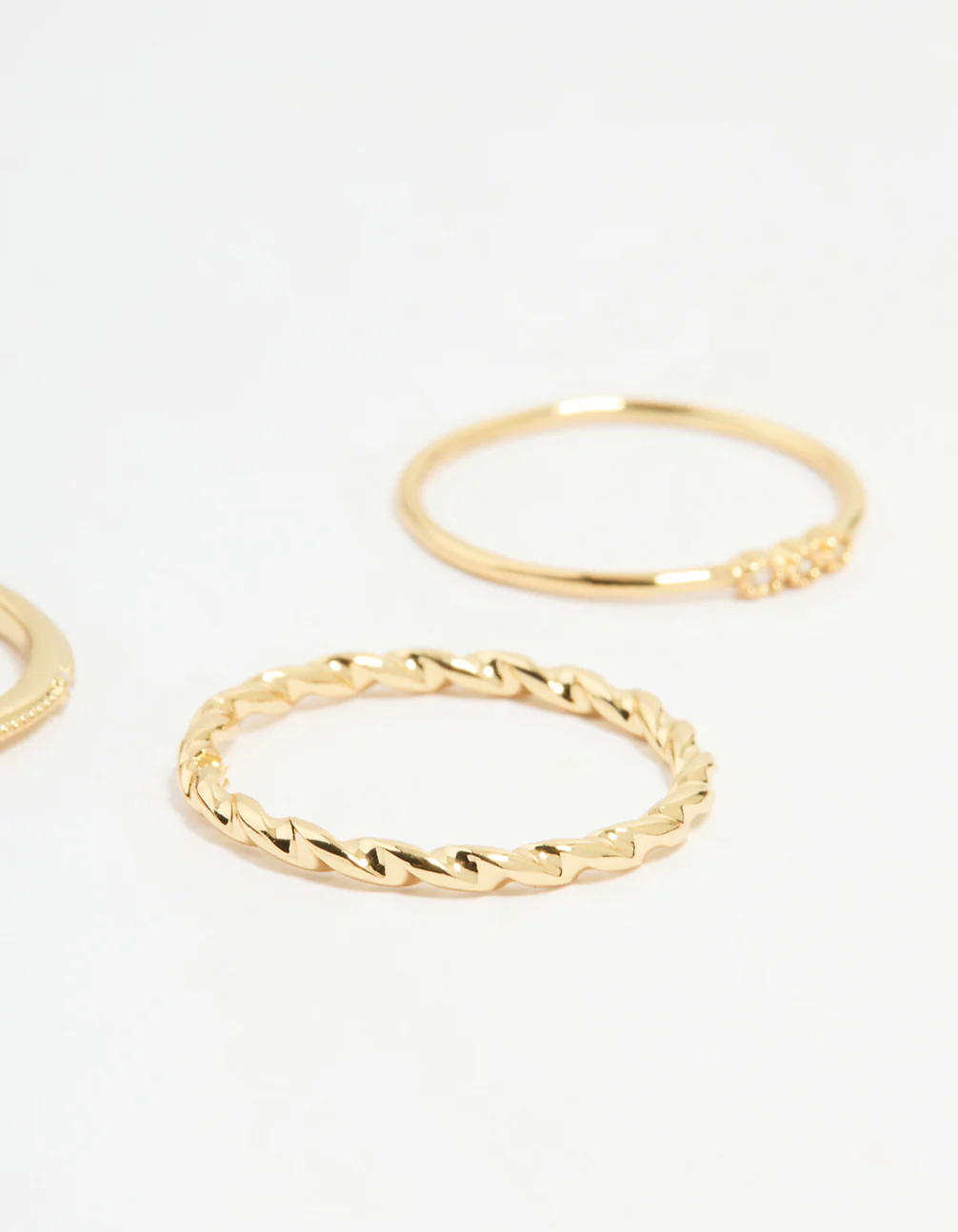 Gold Plated Cubic Zirconia Mixed Detail Rings 5-Pack - Image 3