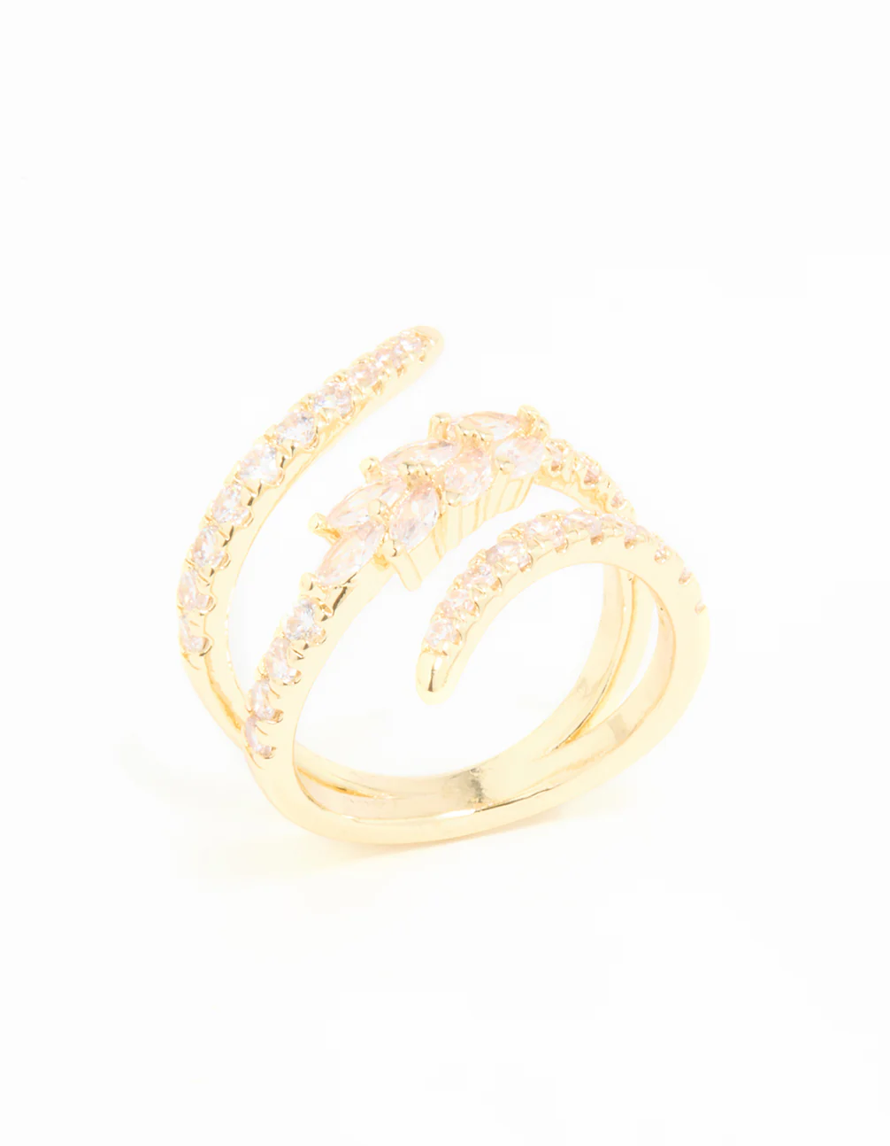 Gold Plated Cubic Zirconia Open Wrap Ring - Image 2