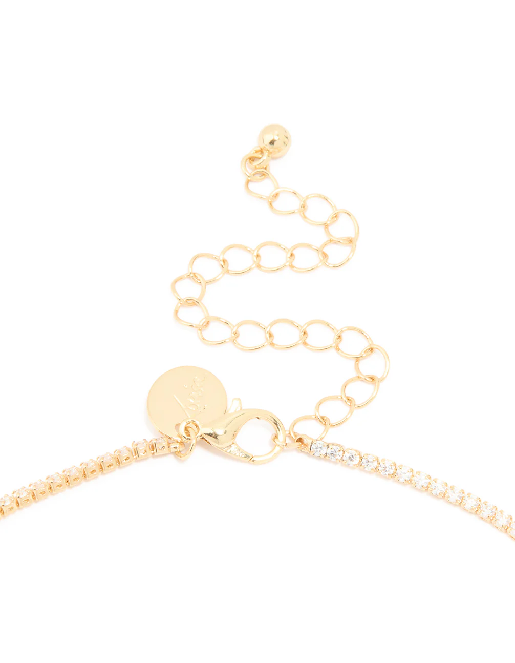 Gold Plated Cubic Zirconia Oval Green Semi Precious Stone Cup Chain Necklace - Image 5