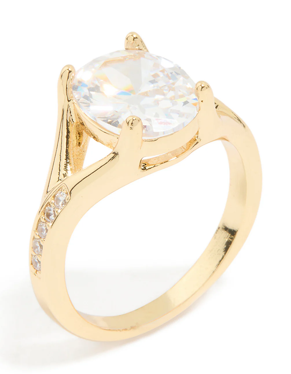 Gold Plated Cubic Zirconia Oval Ring - Image 2