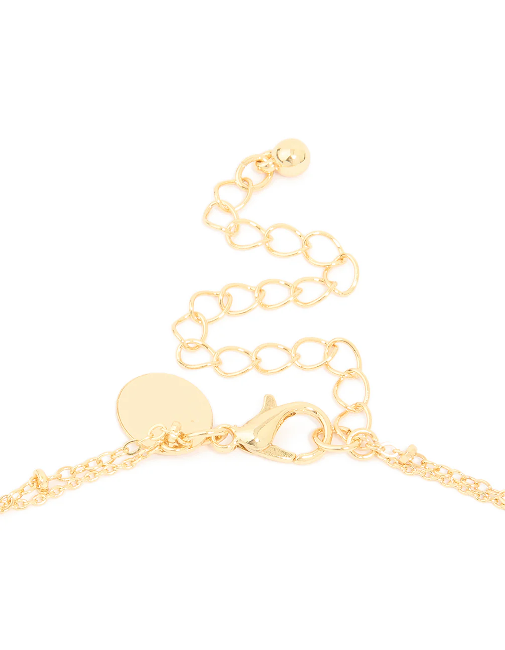 Gold Plated Cubic Zirconia Pave Bubble Letter A Layered Necklace - Image 3