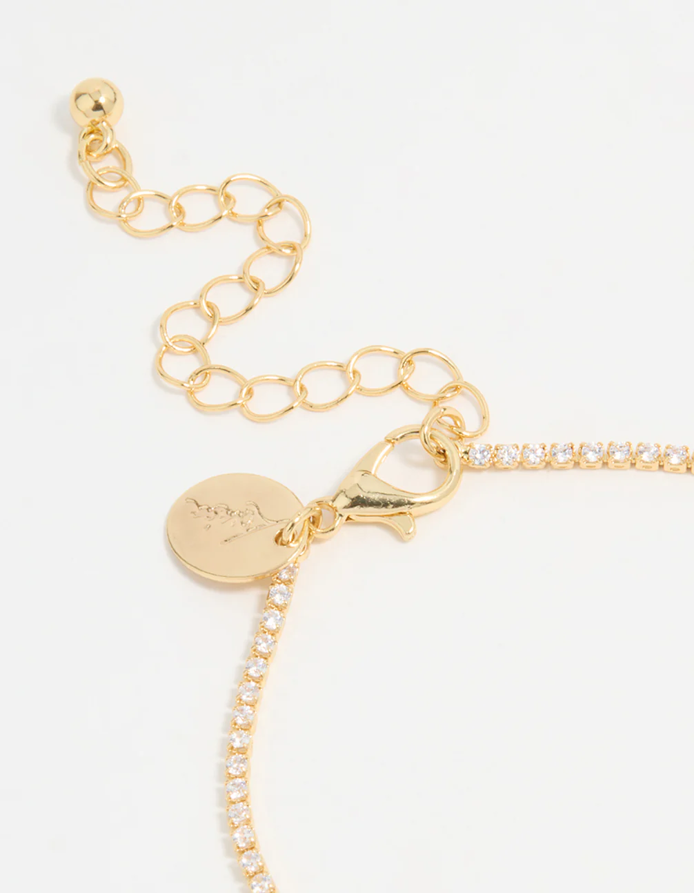 Gold Plated Cubic Zirconia Pave & Round Stone Bracelet - Image 3