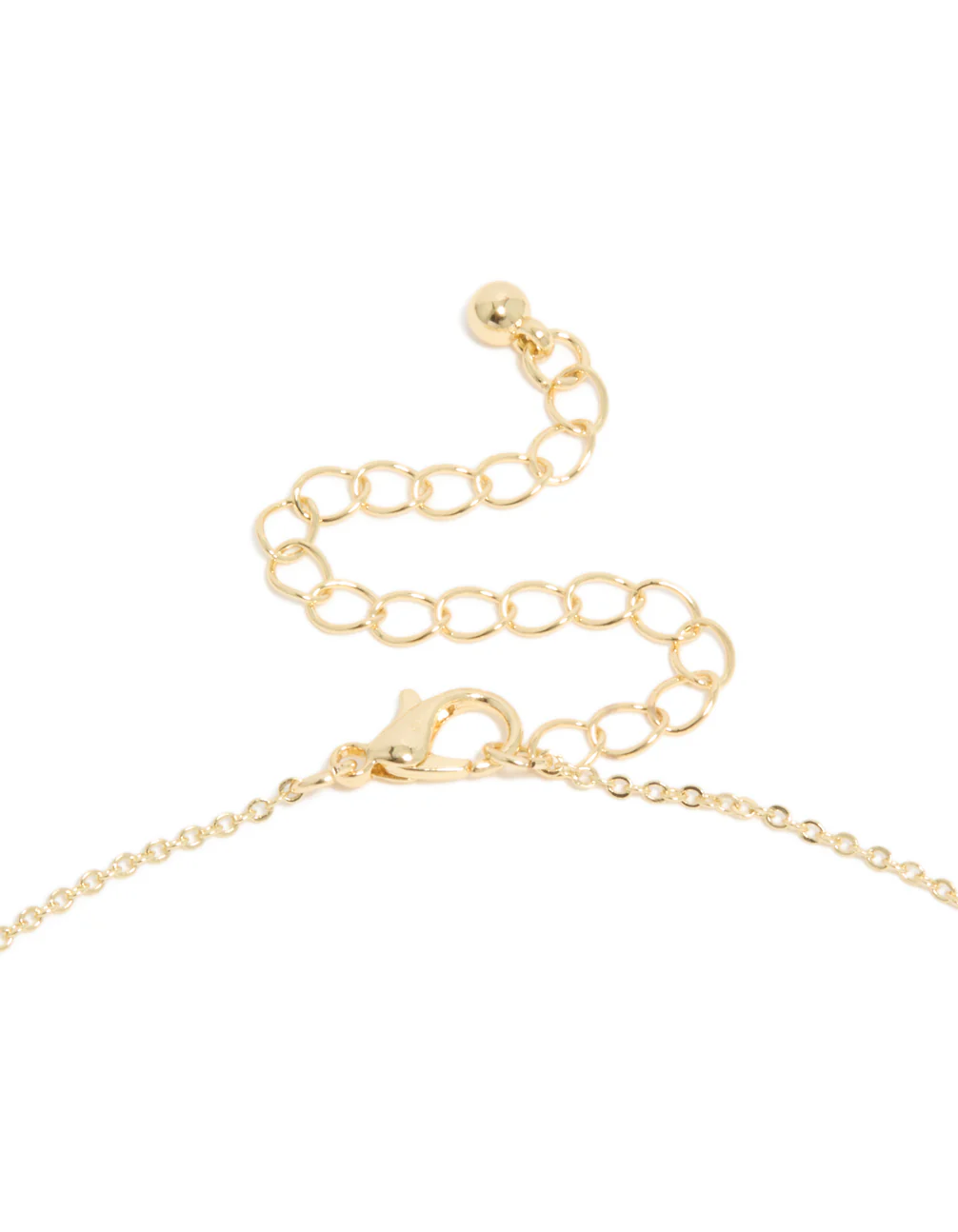 Gold Plated Cubic Zirconia & Pearl Letter A Necklace - Image 5