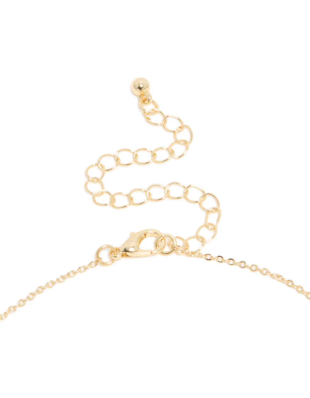 Gold Plated Cubic Zirconia & Pearl Letter M Necklace - Image 5