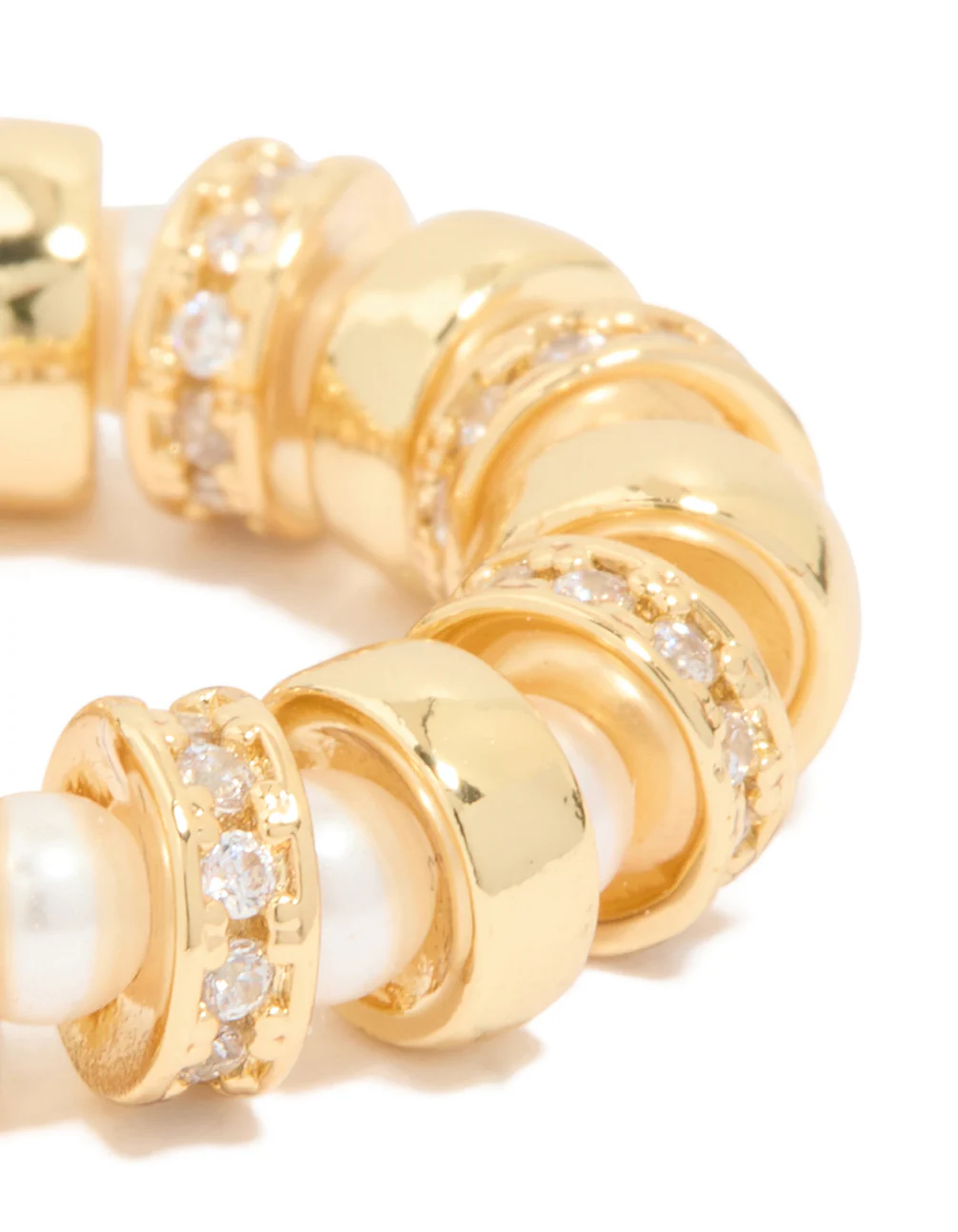 Gold Plated Cubic Zirconia Pearl Loop Ring - Image 2